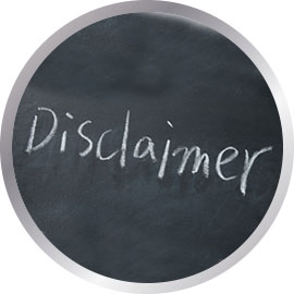 Disclaimer written on blackboard